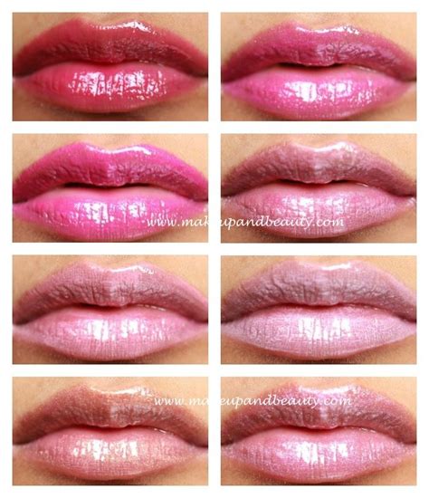 Delighting in the beauty of Mac's lipglass swatches